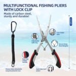Fishing Kit,Filleting Knife,Hook Remover,Fish Grip, Line Cutter,Fishing Scale, Pliers with Lanyards,Not Include Batteries - Image 4