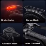 Electric Bike 48V 17.5Ah (840Wh) with Peak 1500W 29'' Wheels for Adults, Max 34mph 30-80 Miles with Disc Brakes, 21-Speed, Front Suspension for Off-Road Riding - Image 5