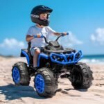Shark Kids ATV 4 Wheeler, 24V 4WD Electric ATV Ride On Toy for Big Kids, 4X200W Motor, 5.6Mph Max Speed - Blue - Image 3