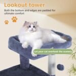 FDW Cat Tree for Indoor Cats 36 Inches Cat Tower Multi-Level Indoor Cat Play Condo House with Scratching Posts, Spacious Perch, Sisal Posts and Dangling Toys (Dark Grey) - Image 5
