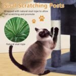 FDW Cat Tree for Indoor Cats 36 Inches Cat Tower Multi-Level Indoor Cat Play Condo House with Scratching Posts, Spacious Perch, Sisal Posts and Dangling Toys (Dark Grey) - Image 6
