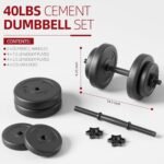 Fitvids Adjustable Dumbbell Set, 40lbs Free Weights Set for Exercise & Fitness, Vinyl Coated Cement Weights with Collars for Women & Men Home Gym Strength Training - Image 3