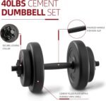 Fitvids Adjustable Dumbbell Set, 40lbs Free Weights Set for Exercise & Fitness, Vinyl Coated Cement Weights with Collars for Women & Men Home Gym Strength Training - Image 5