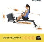 LifeSpan Fitness RW1000 Foldable Indoor Rowing Machine for Home Gym/Office, Ultra-Quiet Magnetic Resistance, Battery-Powered, Charcoal - Image 4