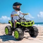 Shark Kids ATV 4 Wheeler, 24V 4WD Electric ATV Ride On Toy for Big Kids, 4X200W Motor, 5.6Mph Max Speed - Green - Image 3