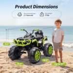 Shark Kids ATV 4 Wheeler, 24V 4WD Electric ATV Ride On Toy for Big Kids, 4X200W Motor, 5.6Mph Max Speed - Green - Image 7