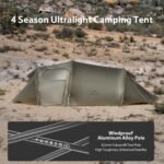 Naturehike Opalus UL 4 Season Tents for Camping, Windproof 2-3 Person Winter Camping Tent, Double Layer Cold Weather Tunnel Tent with Vestibule - Image 7