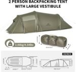 Naturehike Opalus UL 4 Season Tents for Camping, Windproof 2-3 Person Winter Camping Tent, Double Layer Cold Weather Tunnel Tent with Vestibule - Image 9