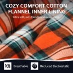 Cotton Flannel Sleeping Bag for Adults,4 Season Extra Big&Tall XXL Portable Sleeping Bag for Winter Cold Weather,Camping SleepingBag with Compression Sack,Hiking Backpacking, Indoor Outdoor - Image 4