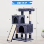 BestPet 36 inches Cat Tree for Indoor Cats Cat Tower with Scratching Posts Multi-Level Cat Furniture Condo with Ramp, Perch Spacious Cat Cave & Funny Toys for Kittens House,Dark Grey - Image 6