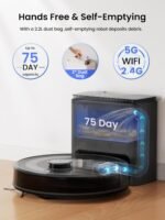 Lefant LiDAR Robot Vacuum and Mop Combo,75-Days Self-Emptying,6000Pa Powerful Scution,Multi-Floor Mapping, No-Go Zones,140 Min Runtime,2.4G/5G WiFi/Alexa/APP/iWatch,M2 Plus Black - Image 3