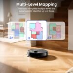Lefant LiDAR Robot Vacuum and Mop Combo,75-Days Self-Emptying,6000Pa Powerful Scution,Multi-Floor Mapping, No-Go Zones,140 Min Runtime,2.4G/5G WiFi/Alexa/APP/iWatch,M2 Plus Black - Image 8