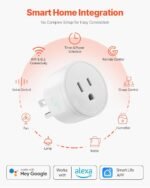 VEVOR Smart Plug, WiFi Smart Outlet Compatible with Alexa and Google Home, WiFi Plugs with Scheduling, App Control & Timer Function, 2.4GHz Wi-Fi Only, 15Amp, No Hub Required, White (4 Pack) - Image 3