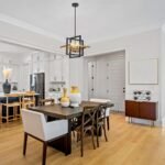 Small Black and Gold Chandelier- 6 Lights Geometric Pendant Light Fixture, Modern Industrial Chandeliers Hanging Lights for Entryway Dining Room Living Room Kitchen Island Hallway Foyer - Image 4