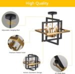 Small Black and Gold Chandelier- 6 Lights Geometric Pendant Light Fixture, Modern Industrial Chandeliers Hanging Lights for Entryway Dining Room Living Room Kitchen Island Hallway Foyer - Image 7