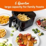 Fullwill Air Fryer 6QT with Clear window, 5-in-1 Multi-Function (Air Fry, Roast, Bake, Reheat, Dehydrate) with 7 One-Touch Presets, 85% Less Oil - Image 5