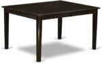 East West Furniture HECA9-CAP-W 9 Piece Kitchen Table Set Includes a Rectangle Dining Table with Pedestal and 8 Dining Room Chairs, 42x72 Inch, Cappuccino - Image 4