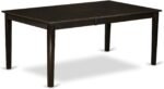 East West Furniture HECA9-CAP-W 9 Piece Kitchen Table Set Includes a Rectangle Dining Table with Pedestal and 8 Dining Room Chairs, 42x72 Inch, Cappuccino - Image 5