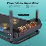 SereneLife Electric Folding Treadmill Exercise Machine - Smart Compact Digital Fitness Treadmill Workout Trainer w/Bluetooth App Sync, Manual Incline Adjustment, for Walking, Running, Gym - Image 3