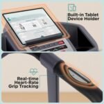 SereneLife Electric Folding Treadmill Exercise Machine - Smart Compact Digital Fitness Treadmill Workout Trainer w/Bluetooth App Sync, Manual Incline Adjustment, for Walking, Running, Gym - Image 5