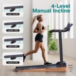 SereneLife Electric Folding Treadmill Exercise Machine - Smart Compact Digital Fitness Treadmill Workout Trainer w/Bluetooth App Sync, Manual Incline Adjustment, for Walking, Running, Gym - Image 7