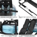 GYMAX Water Rowing Machine, Water Rower with Adjustable Resistance & LCD Display, Easy-Transportation Rower for Whole Body Exercise Cardio Training - Image 4