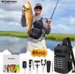 THKFISH 85Pcs Fishing Tool Kit, Fishing Backpack with Tackle Boxes Included, Fishing Tackle Kit Include Fishing Bait Lure Gear Kit, Fishing Pliers, Fish Hook Remover, Lip Gripper - Image 8