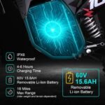 KOOZ HP115E Electric Dirt Bike Ebike for Kids and Teens, 40 MPH 60V 2000W (Max 3000W) Offroad Motorcycle with 14"/12" Tires, Hydraulic Brakes, Ideal for Offroad Riding (40 MPH Red) - Image 5