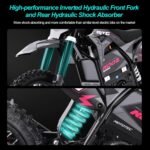 KOOZ HP115E Electric Dirt Bike Ebike for Kids and Teens, 40 MPH 60V 2000W (Max 3000W) Offroad Motorcycle with 14"/12" Tires, Hydraulic Brakes, Ideal for Offroad Riding (40 MPH Red) - Image 7