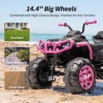 Shark Kids ATV 4 Wheeler, 24V 4WD Electric ATV Ride On Toy for Big Kids, 4X200W Motor, 5.6Mph Max Speed - Pink - Image 5