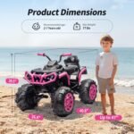 Shark Kids ATV 4 Wheeler, 24V 4WD Electric ATV Ride On Toy for Big Kids, 4X200W Motor, 5.6Mph Max Speed - Pink - Image 7