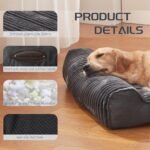 Dog Beds for Medium,Large Dogs Breeds,Sofa Dog Bed with Pillow for Crate Kennel, Super Soft Pet Bed for Support Bolster, Comfortable Pet Couch Bed & Non-Slip Bottom - Image 4