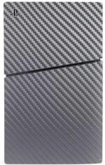 Skinit Decal Gaming Skin Compatible with PS5 Slim Digital Edition Console - Silver Carbon Fiber Specialty Texture Material Design - Image 3