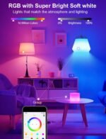 iLC Smart Light Bulb (150 Watt Equivalent) Compatible with Alexa Only, 1550 Lumens, Color Changing Warm White 2700K, 14W Bright LED Bulbs (4 Pack) - Image 6