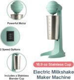 Electric Milkshake Blender & Frother Restaurant Quality Smoothie Maker Easy Clean Drink Blender with 16.9 oz. Stainless Steel Cup - Image 4