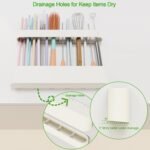 Straw Holder for Cabinet Door, Silicone Straw Organizer for Cabinet Door, Kitchen Cabinet Organizer Reusable Straws Dispenser for Home Kitchen Accessories (White) - Image 5