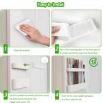 Straw Holder for Cabinet Door, Silicone Straw Organizer for Cabinet Door, Kitchen Cabinet Organizer Reusable Straws Dispenser for Home Kitchen Accessories (White) - Image 6