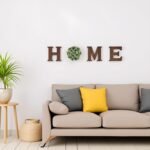 Mkono Farmhouse Wall Home Sign with Artificial Eucalyptus for O Rustic Wooden Hanging Letters Decorative Wall Art Decor for Living Room Kitchen Entryway Housewarming Gift, Brown - Image 6