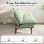 LINSY HOME Futon Sofa Bed, 70" Futon Couch with Adjustable Backrest and Armrest, Comfy Loveseat Convertible Folding Sleeper Sofa Couches for Small Spaces Living Rooms Apartment Office - Image 4