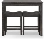 Roundhill Furniture Sora Wood 3-Piece Counter Height Dining Set, Grey,Grey - Image 4