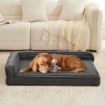WINDRACING Orthopedic Dog Beds for Large Dogs, XLarge Waterproof Dog Bed with L Bolster Sides, Washable Big Pet Bed with Removable Cover & Non-Slip Bottom, 40 x 28 inch, Gray - Image 4