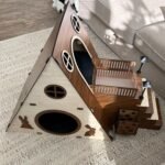 Large Modern Wooden Rabbit Castle House Hutch - Bunny Hideout Indoor Habitats - Pet 2-Story Home Furniture（Excluding Street Lights） - Image 5