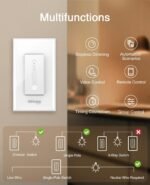 GHome Smart Dimmer Switch, Single Pole, 2.4GHz WiFi Dimmer Light Switch Works with Alexa and Google Home, Voice & APP Remote Control | Timer & Schedule | UL Certified, Neutral Wire Required, 3 PACK - Image 3