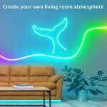 50Ft Led neon Rope Lights Music Sync IP65 Waterproof Flexible Led Rope Lights 40Key Remote/APP Control,Outdoor RGB Neon Lights, DIY Wall Decor Led Neon Strip Lights for Bedroom Indoor. - Image 4