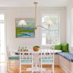 Modern Gold Linear Chandelier for Kitchen Island, 2-Light Linear Light Fixture with Off-White Fabric Shade, Rustic Pendant Light for Dining Room - Image 3