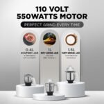 Preethi Eco Plus Mixer Grinder, White, 3 Jar - Image 3