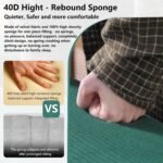 79" Convertible Sleeper Sofa Bed with Cylindrical Pillow, Corduroy Folding Mattress Couch with Fixed-Shape Frame, Floor Sofa Lounge Couch for Living Room Bedroom Lounge Studio (Green) - Image 6