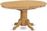 East West Furniture AVVA7-OAK-C 7 Piece Dining Table Set Consist of an Oval Dining Room Table with Butterfly Leaf and 6 Linen Fabric Upholstered Chairs, 42x60 Inch, Oak - Image 4