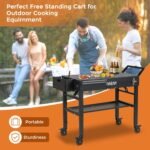 Portable Outdoor Grill Cart, Folding Grill Table with Wheels,Solid and Stable,31"x 17" Large Space Grill Stand for The Blackstone Griddle Stand 17"/ 22",Ninja Woodfire Stand - Image 4