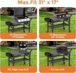Portable Outdoor Grill Cart, Folding Grill Table with Wheels,Solid and Stable,31"x 17" Large Space Grill Stand for The Blackstone Griddle Stand 17"/ 22",Ninja Woodfire Stand - Image 6
